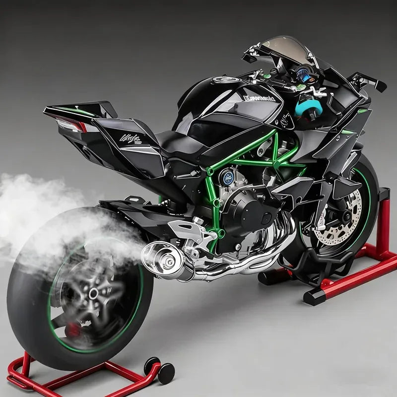 Alloy Sports Motorcycle Model With Spray