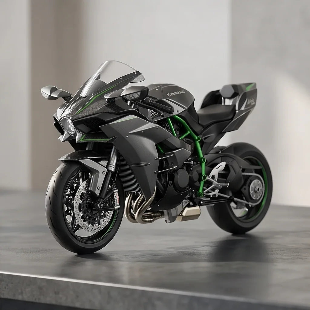 Alloy Sports Motorcycle Model With Spray